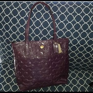 Coach Peyton patent leather grape tote Bag #F26901